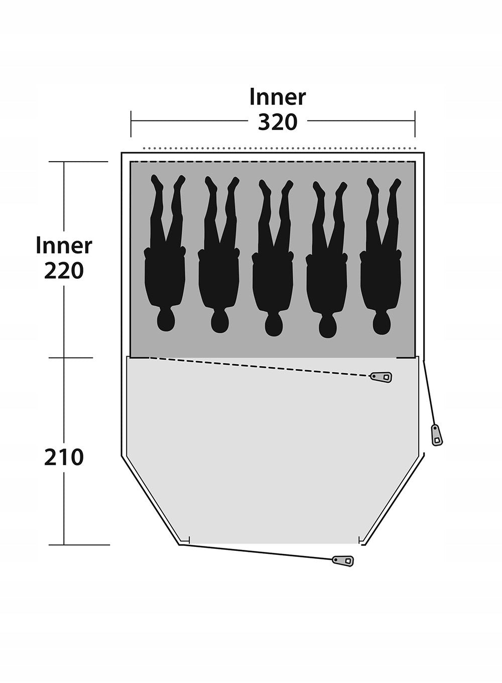 5-person tent Outwell Earth 5 - blue Manufacturer code 111265