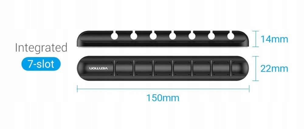 5-port cable organizer Vention black EAN (GTIN) 6922794753129