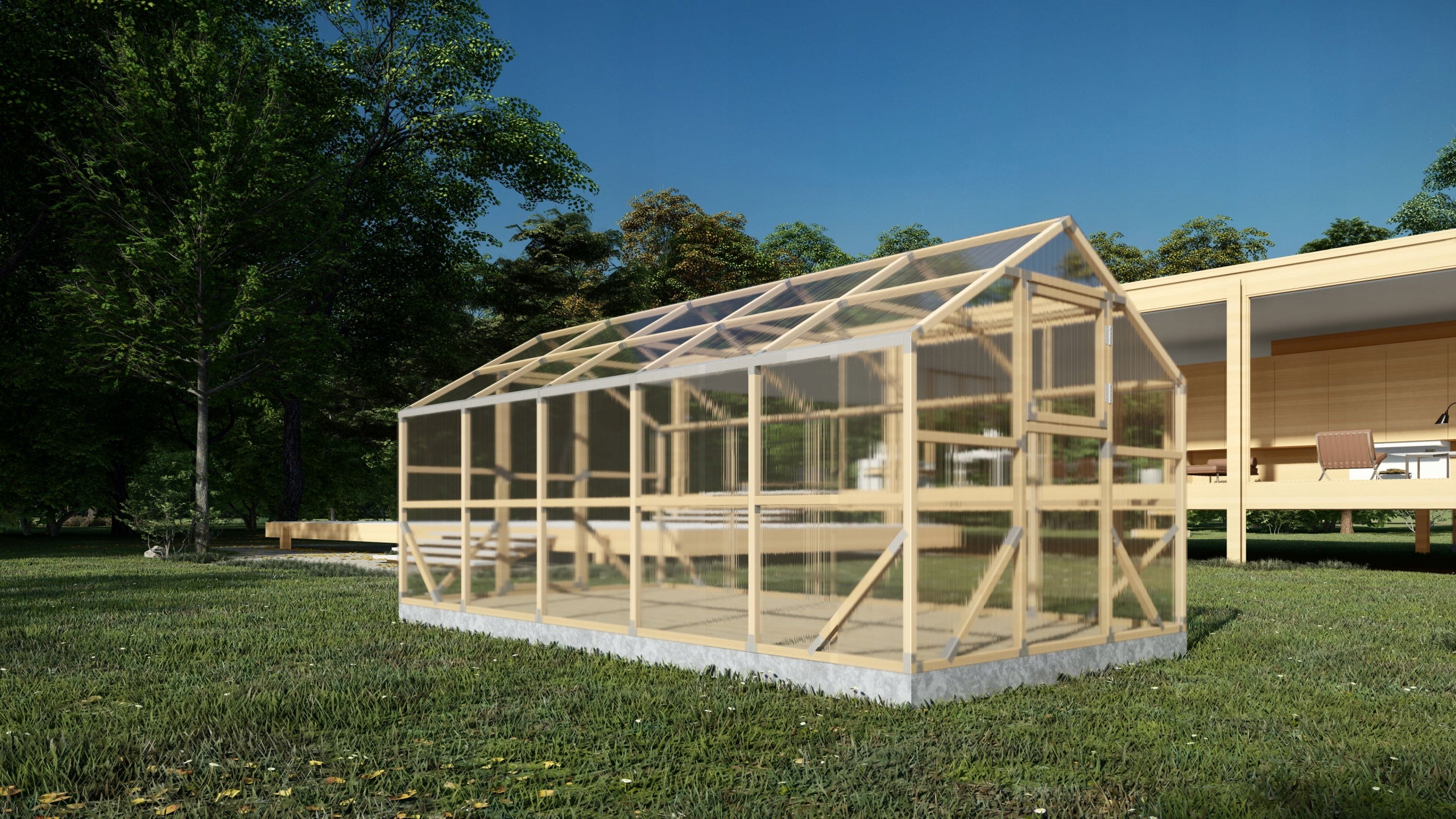 5 x 2,6m Ecological Wooden Impregnated Greenhouse Manufacturer code SZKLARNIASI5M
