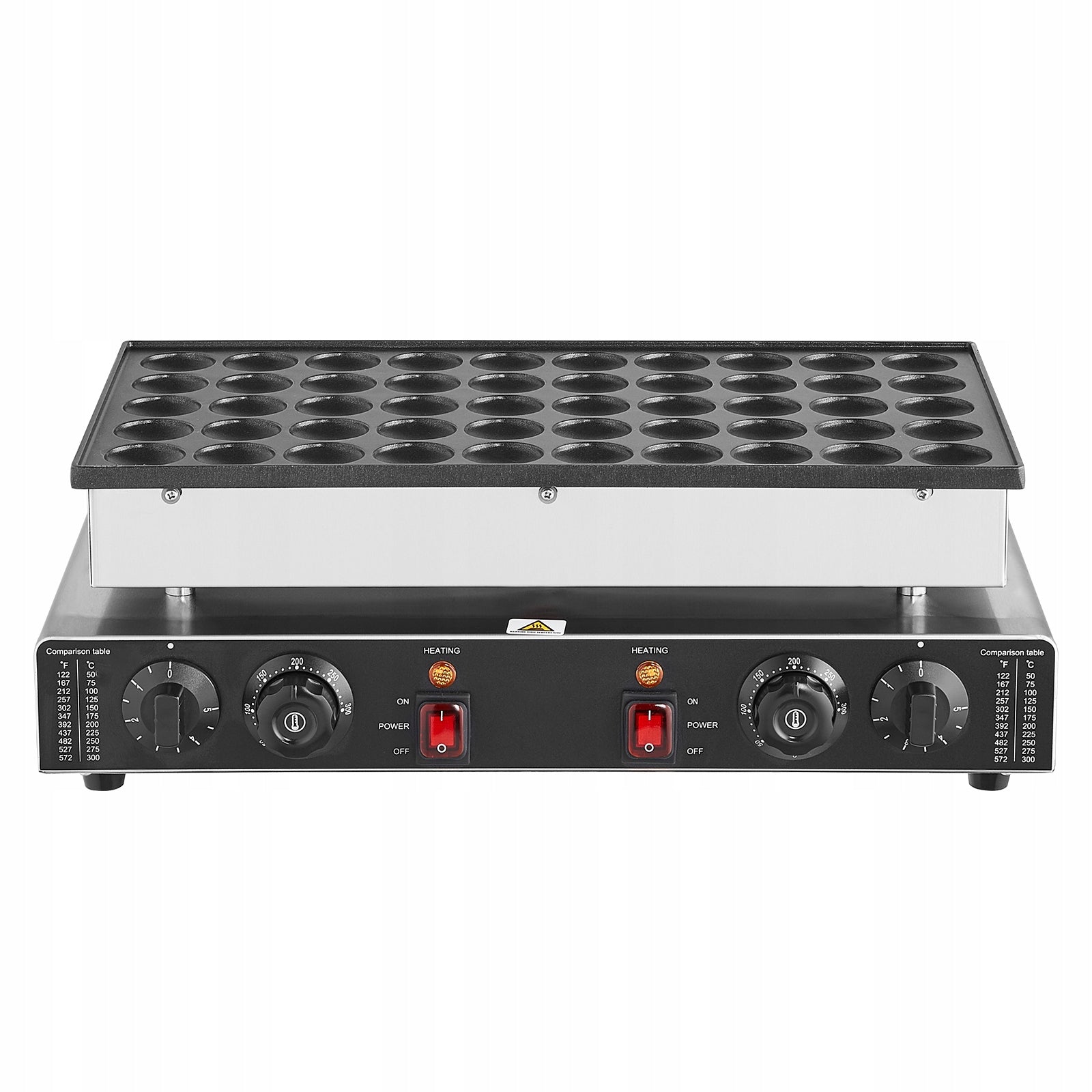50 Hole Waffle Iron 1700W Stainless Steel Adjustable Temperature
