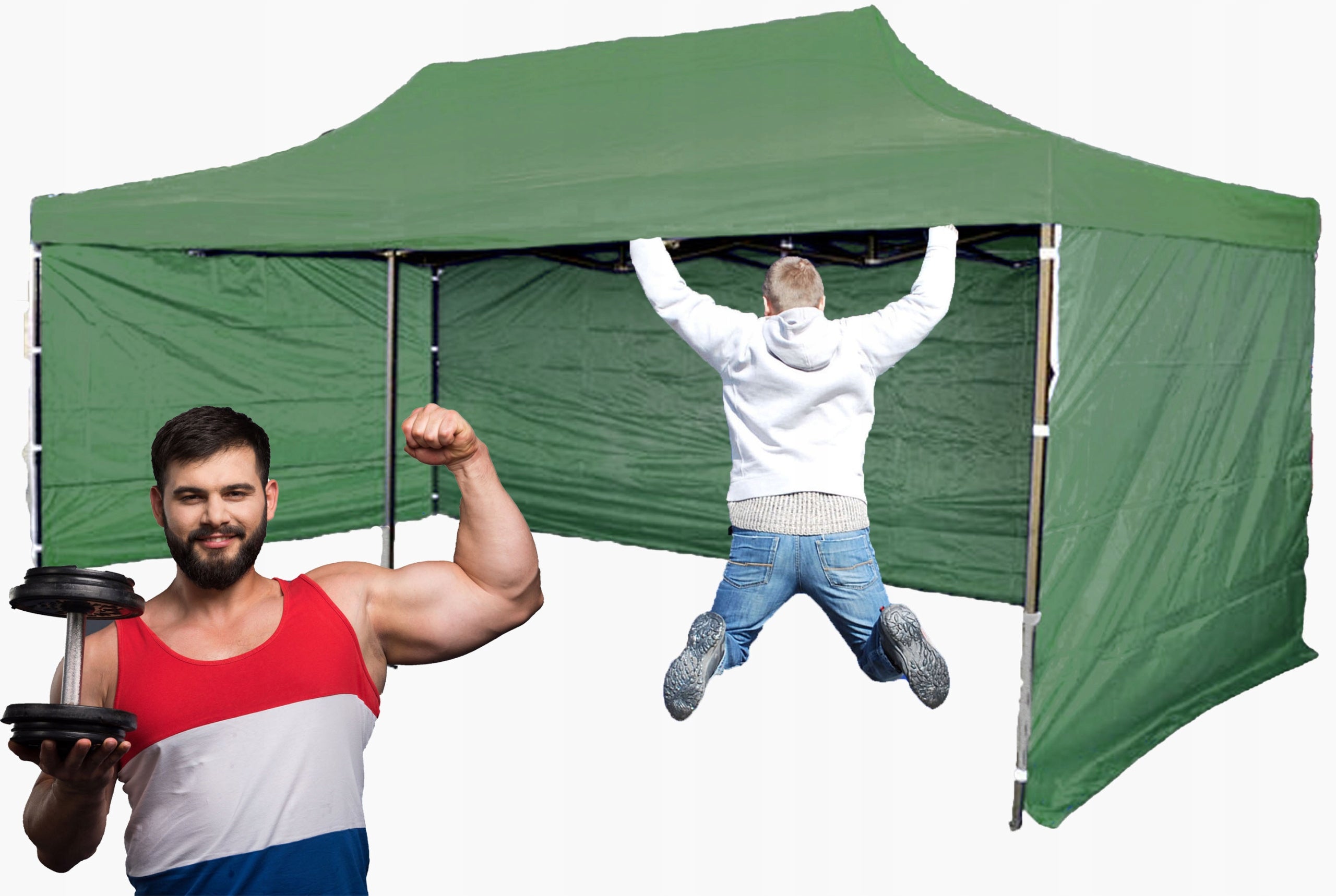 50 KG 3x6 PREMIUM POWER GARDEN TENT TRADE PAVILION EXPRESS UNFOLDED