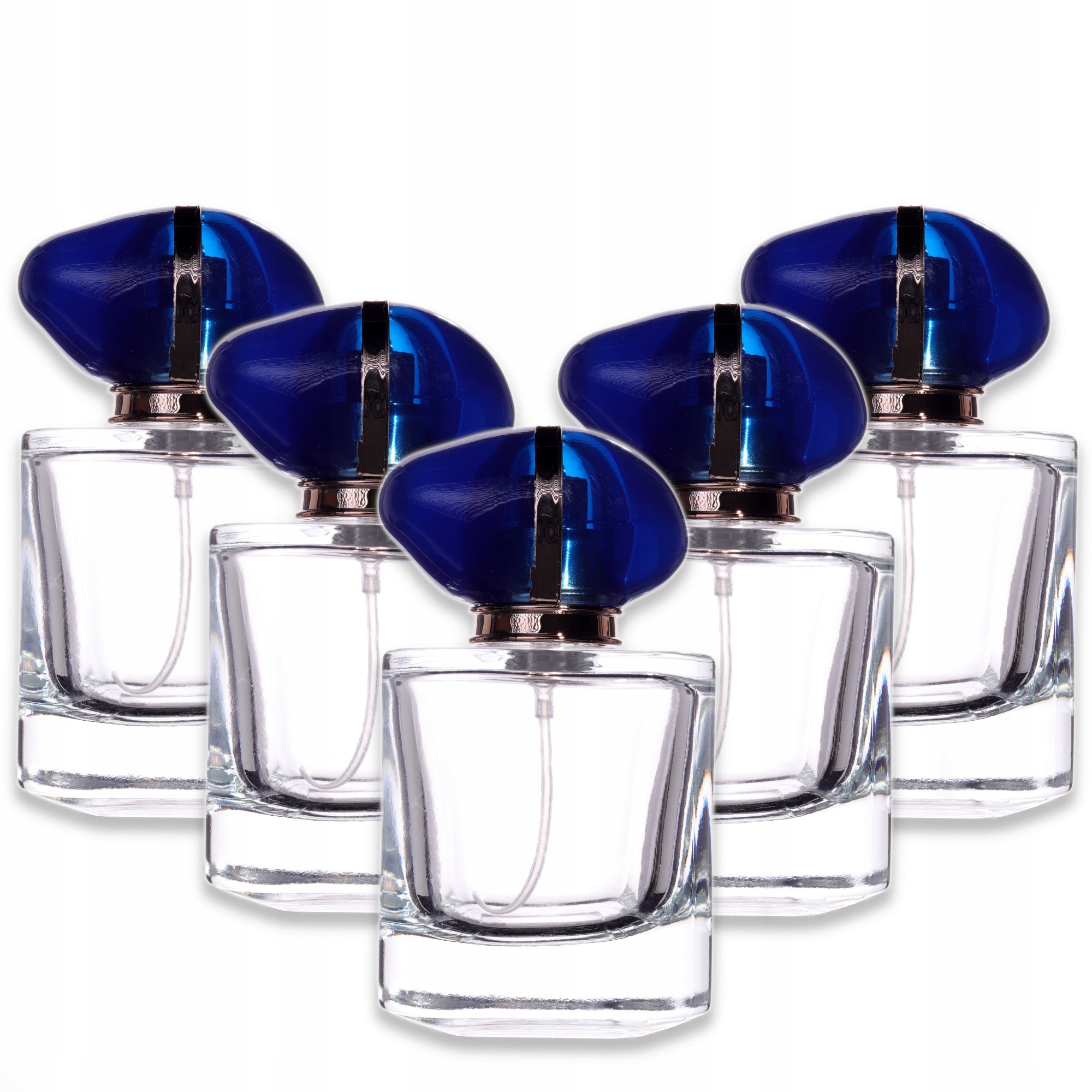 50 ML PERFUME BOTTLE WITH GOLD ATOMIZER AND LUNA CAP SET OF 5