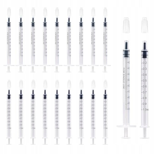 50 PCS 1 ML PLASTIC SYRINGES WITH NEEDLELESS CAPS SYRINGE FOR Medical device no
