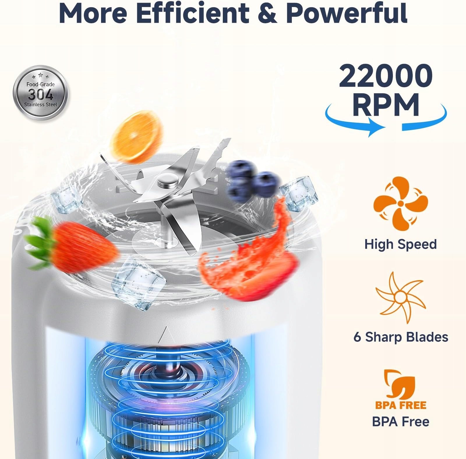 500ML PORTABLE CUP BLENDER FOR SMOOTHIE COCKTAIL JUICES Manufacturer code 2351