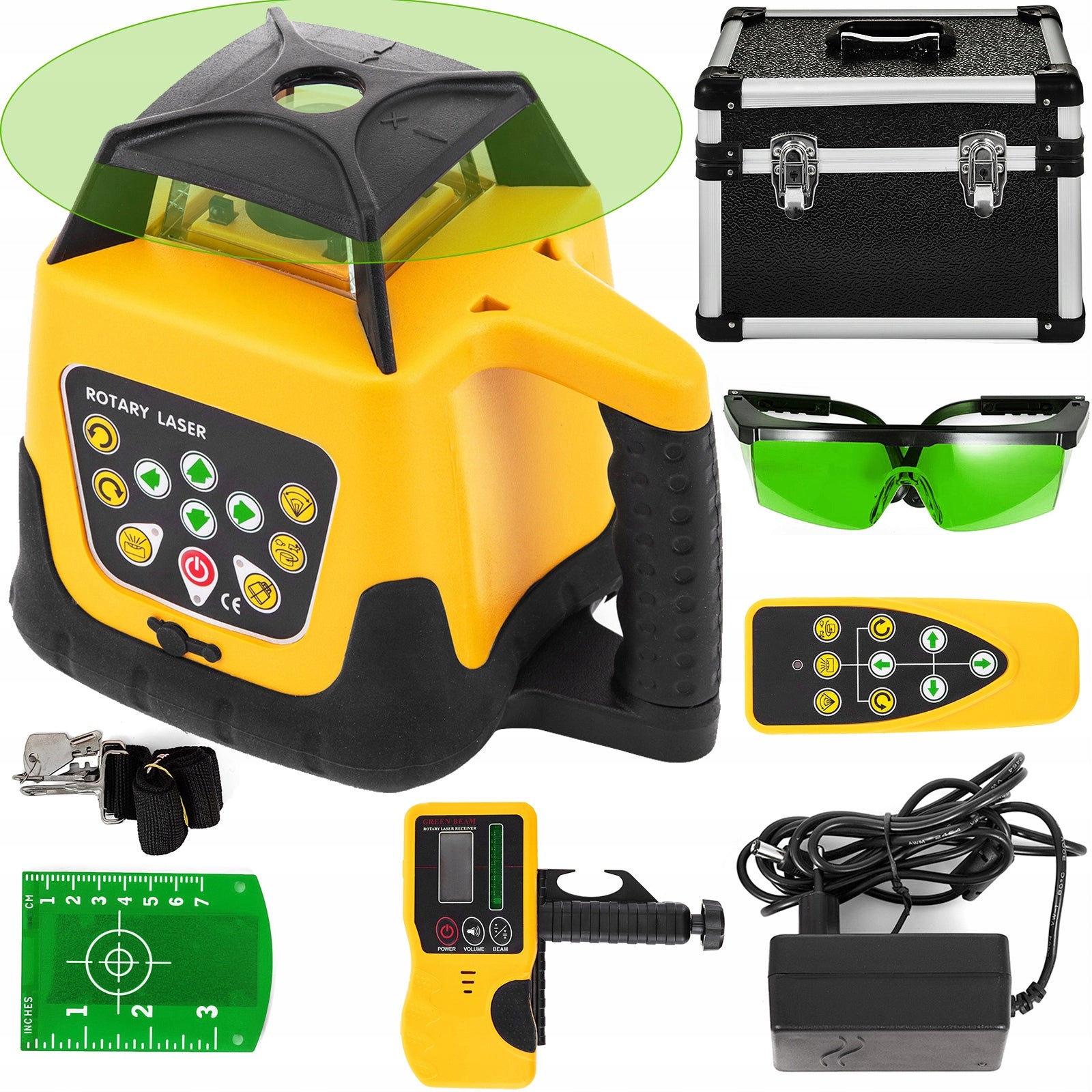 500m Green Rotary Laser Level 360° Adjustable With Remote Receiver Manufacturer code 111p