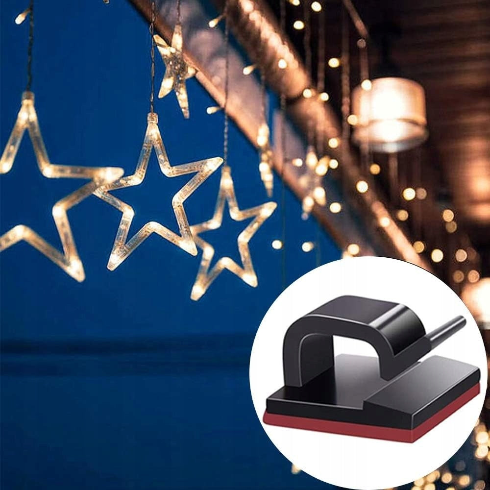 50Pcs Self-Adhesive Clips Strong Adhesive No Drilling Cable Organizer Color black
