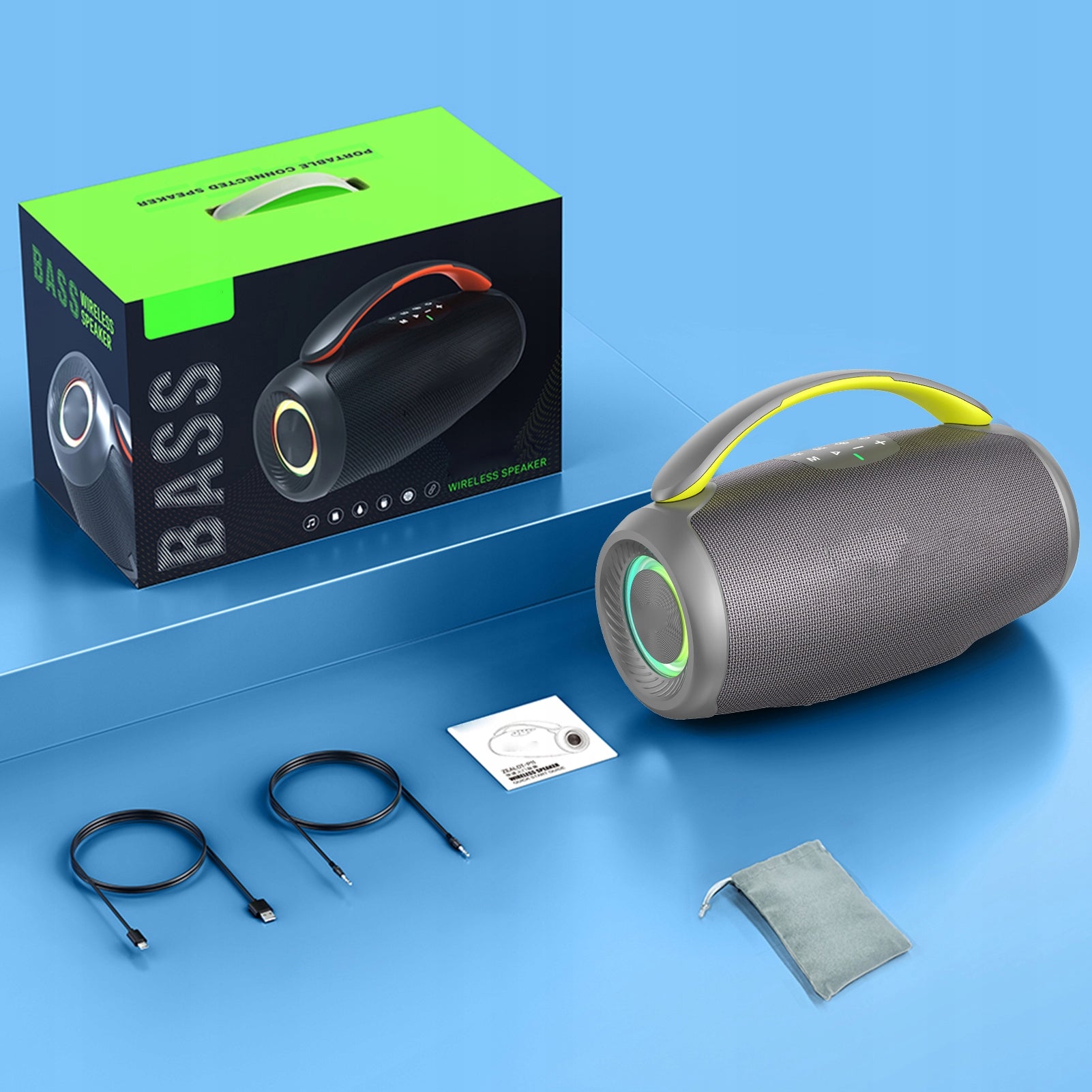 50W Portable BT 5.3 Speaker with RGB Lights, Waterproof 4J Speaker Manufacturer code AG250826012445