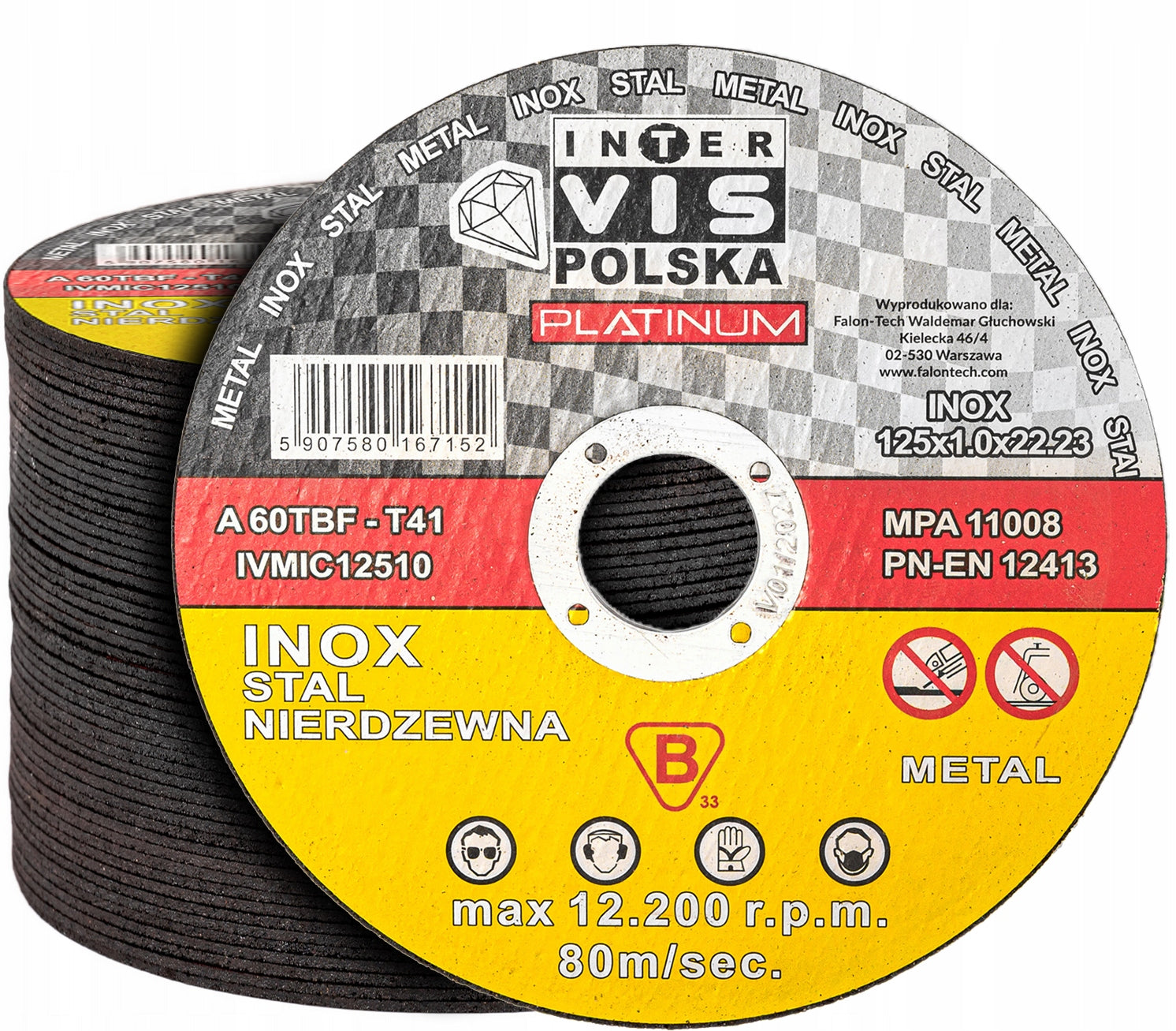 50pcs DISC METAL CUTTING DISCS ALUMINUM INOX 125 x 1,0mm 50pcs