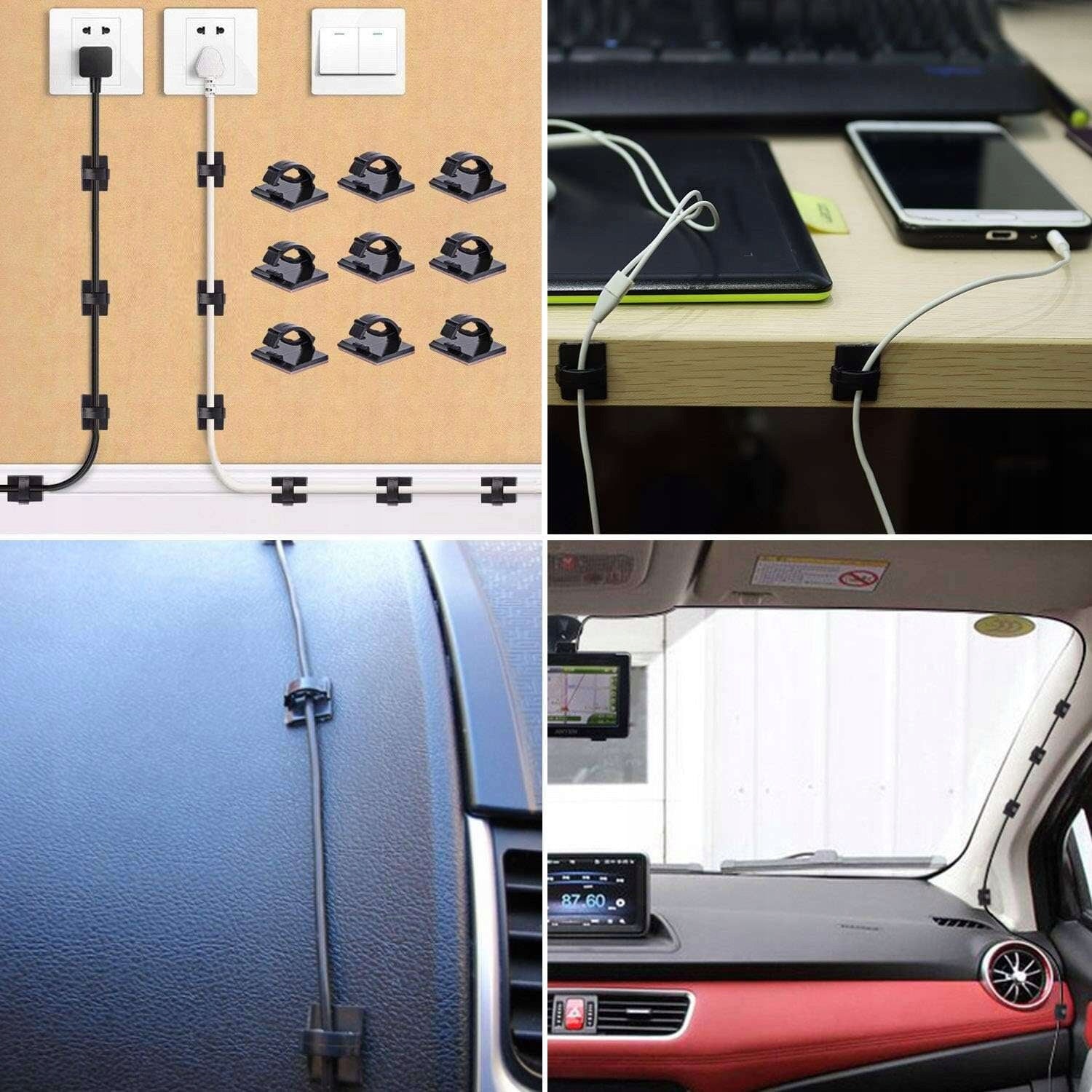 50x CLIPS self-adhesive cable holder ORGANIZER wires 3M Alogy [50pcs Product weight with unit packaging 0.1 kg