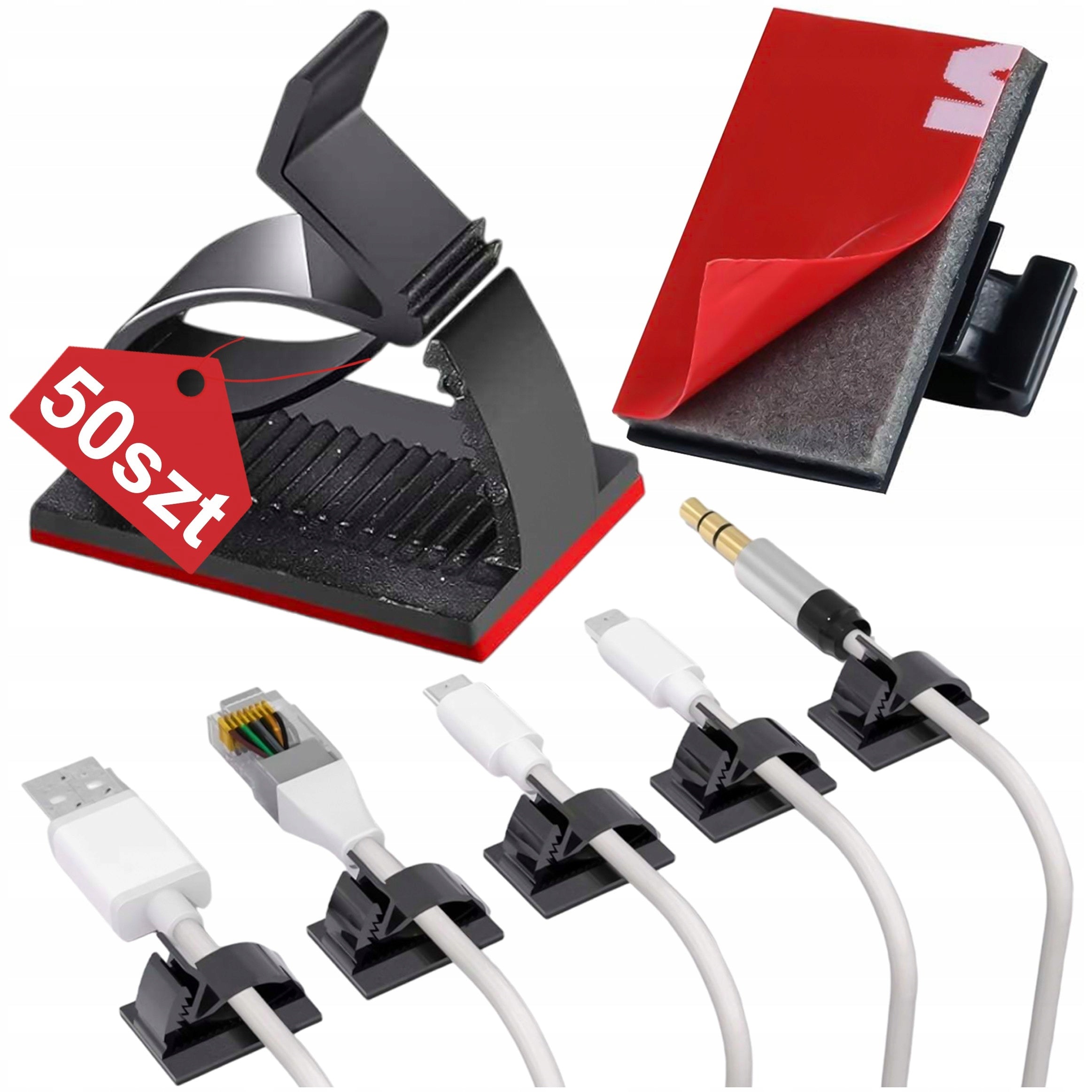 50x CLIPS self-adhesive cable holder ORGANIZER wires 3M Alogy [50pcs