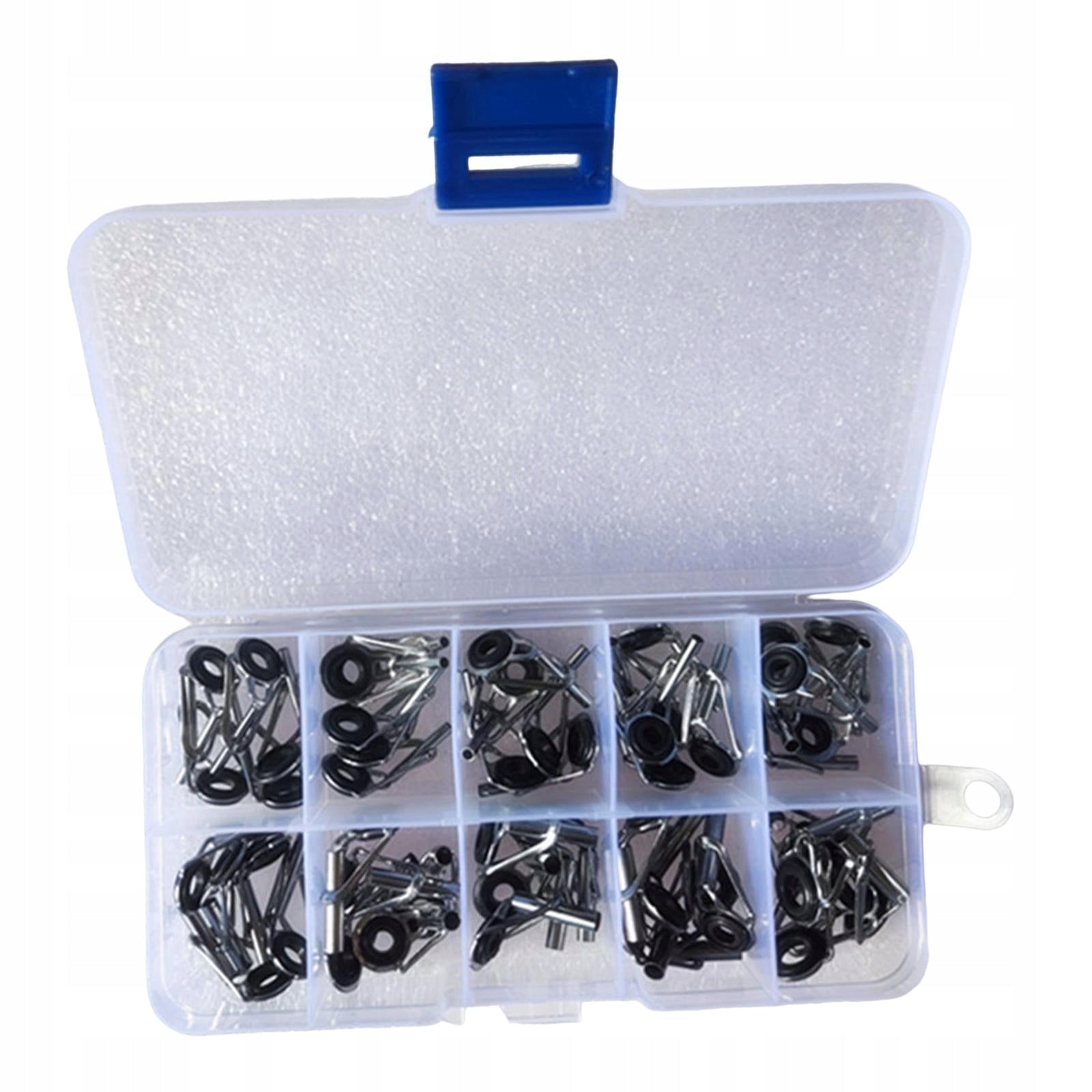 50x Fishing Rod Tips Guides Mixed Size in A Box