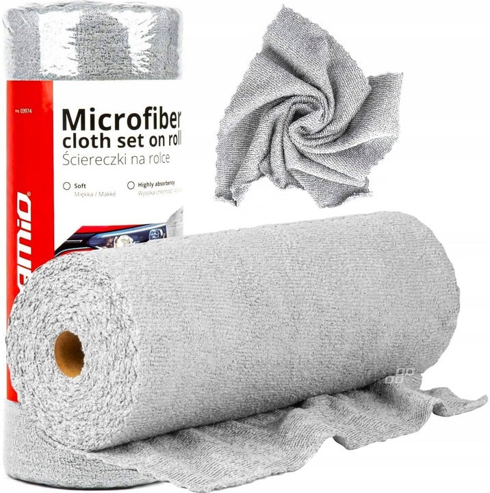 50x MICROFIBER TOWEL CLOTHS 30x30 ON ROLL UNIVERSAL 120 GSM
