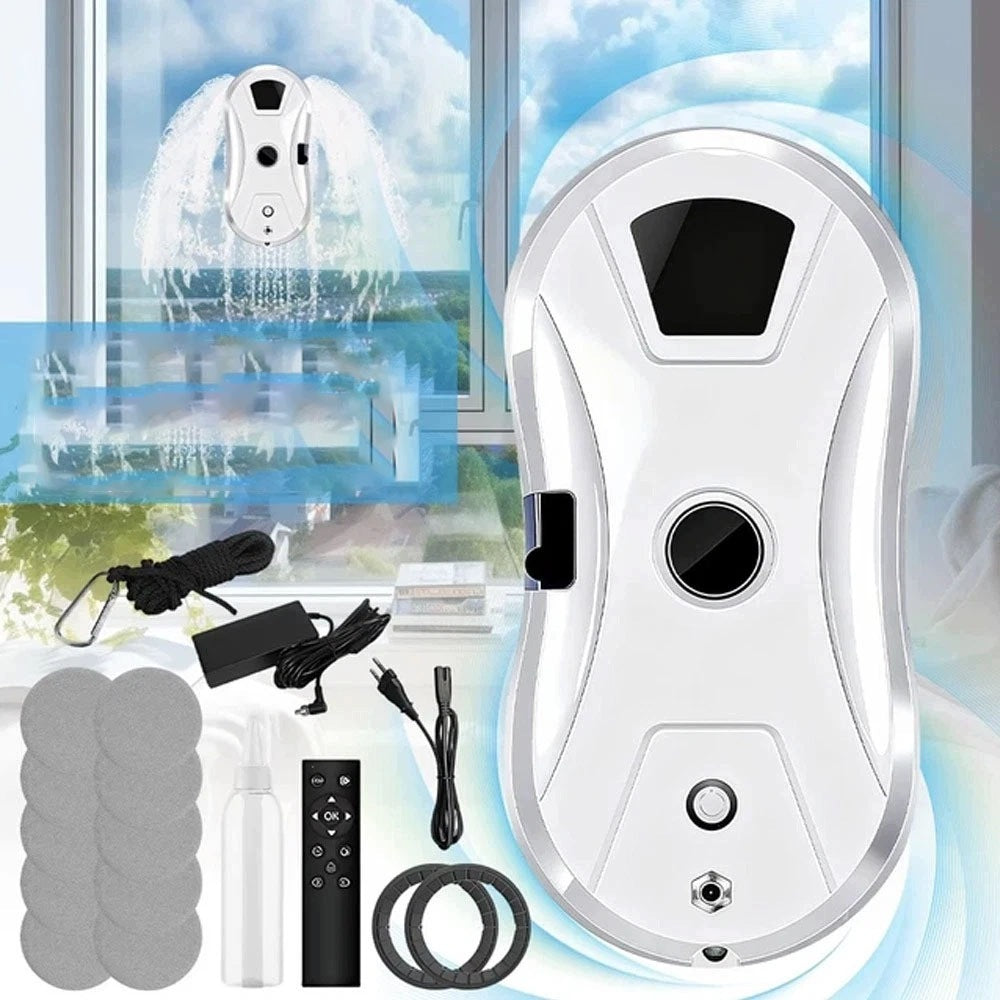 5600pa Window Cleaner Robot With Double Spiral System, 10 Wipes
