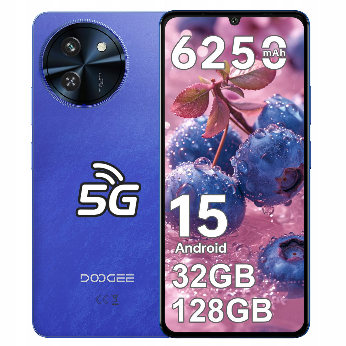 5G Smartphone DOOGEE Note59 32GB+128GB 6.75"+120Hz 6250mAh NFC Android15