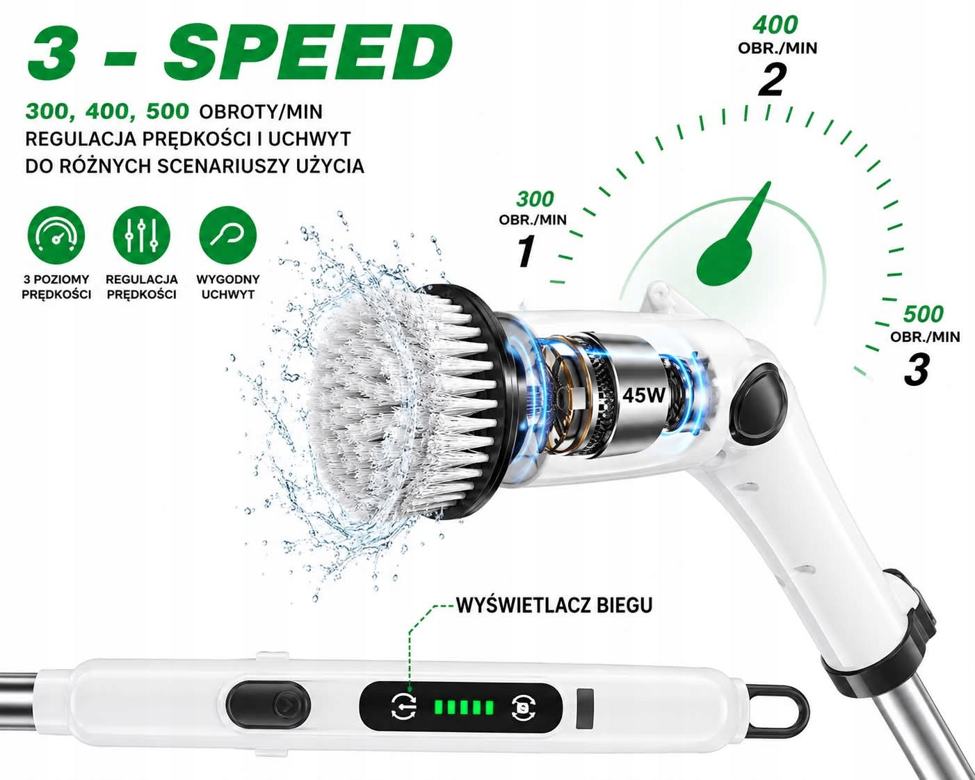 5IN1 WIRELESS ELECTRIC ROTARY GROUT CLEANING BRUSH Model CLE-02