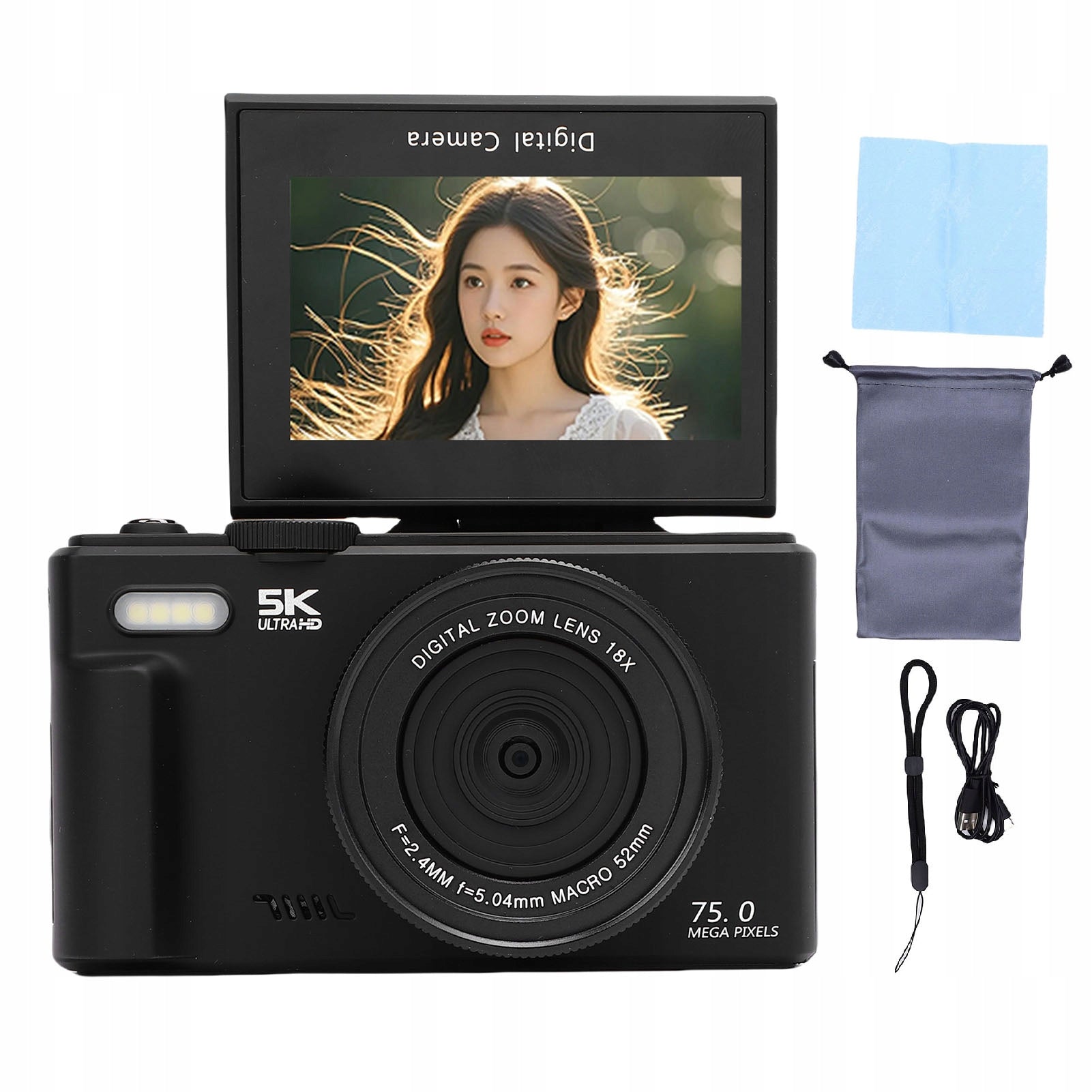 5K 75MP Digital Camera UHD AF Autofocus 18x Zoom Wi -Fi Camera ZG Brand no brand