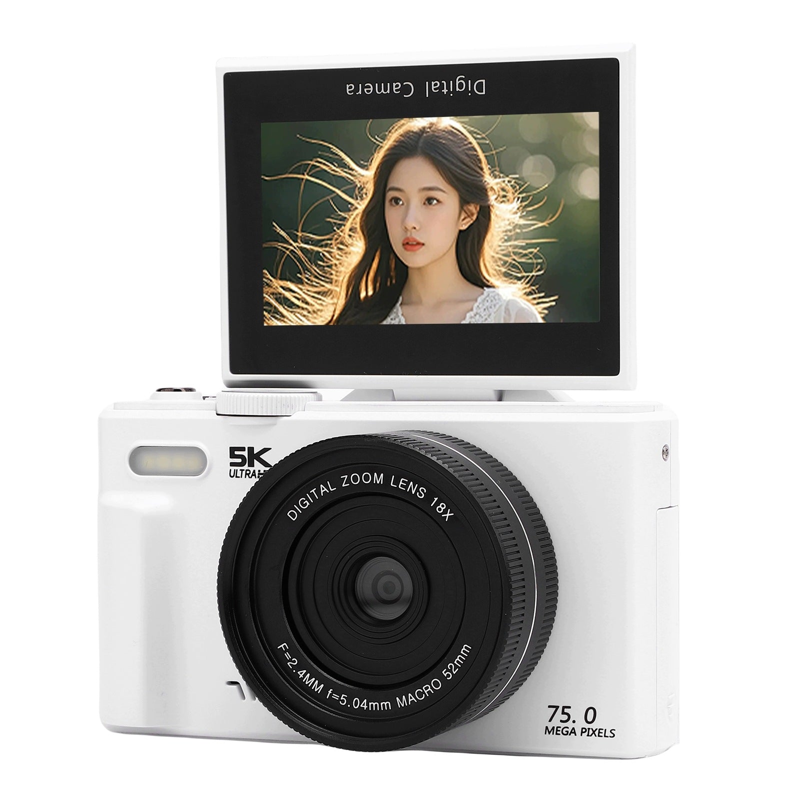 5K 75MP UHD AF Digital Camera Auto Focus 18x Zoom JU Wi-Fi Camera