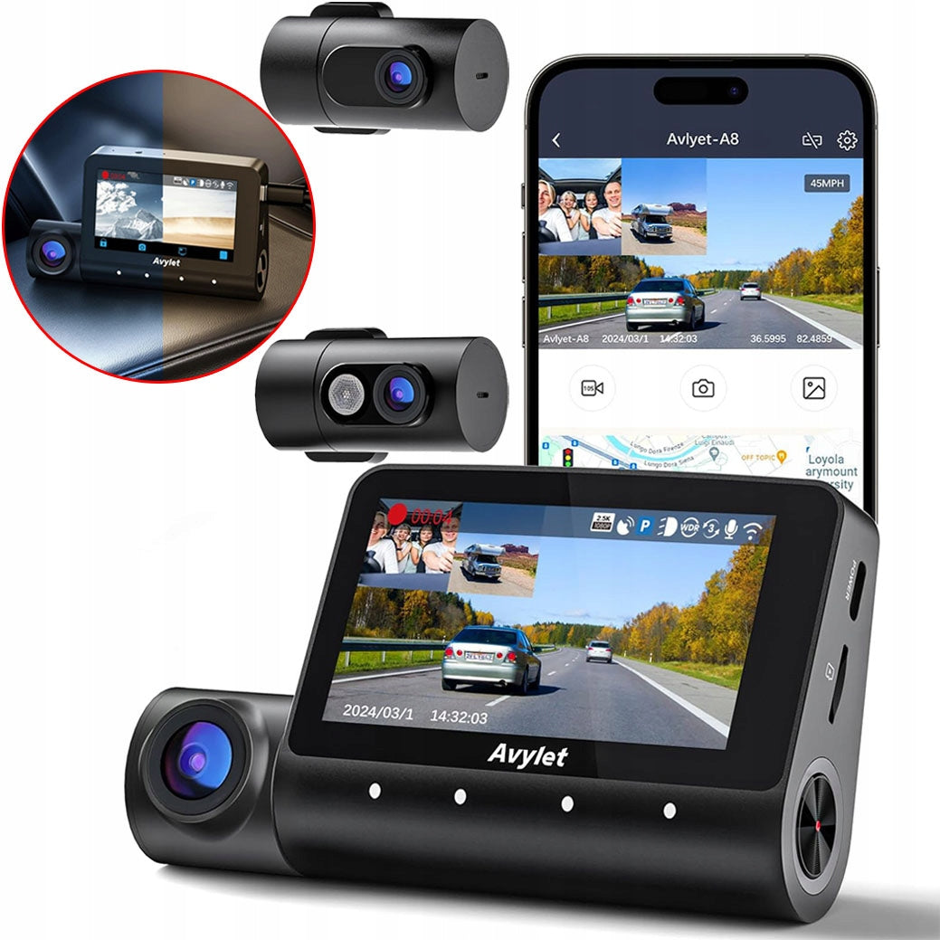 5K CAR CAMERA GPS RECORDER WITH NIGHT VISION AND REVERSING CAMERA