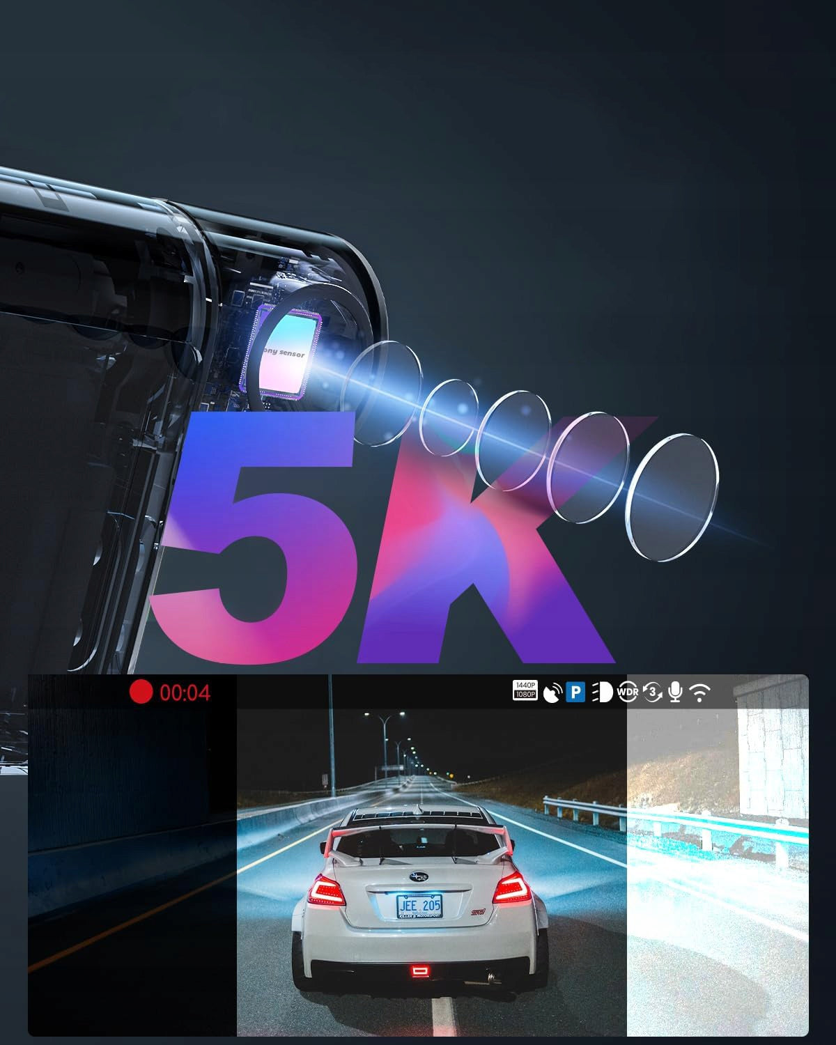 5K CAR CAMERA RECORDER WITH NIGHT VISION REVERSING CAMERA Brand no brand