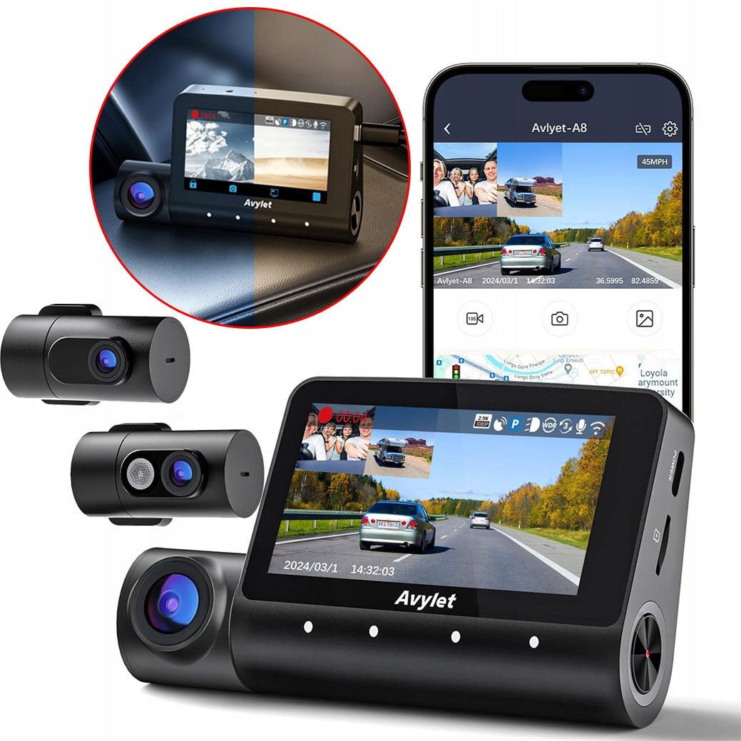 5K CAR CAMERA RECORDER WITH NIGHT VISION REVERSING CAMERA