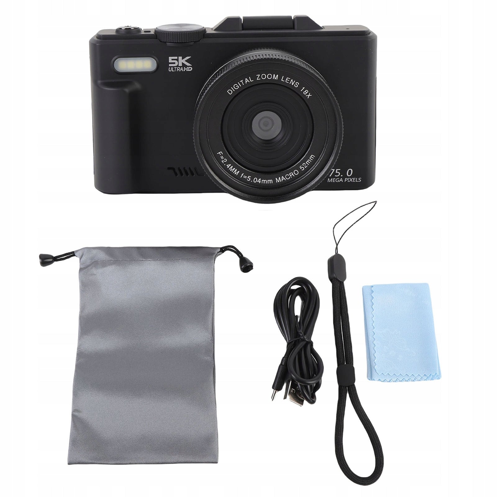 5K Digital Camera, Camera with Flash 3 Inch Flip Screen for Video Brand no brand