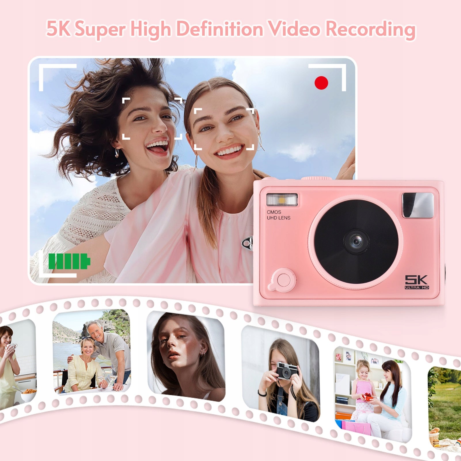 5K Digital Camera WiFi Digital Video Camera 72MP Dual Lens U4 Model 0603ZDGF
