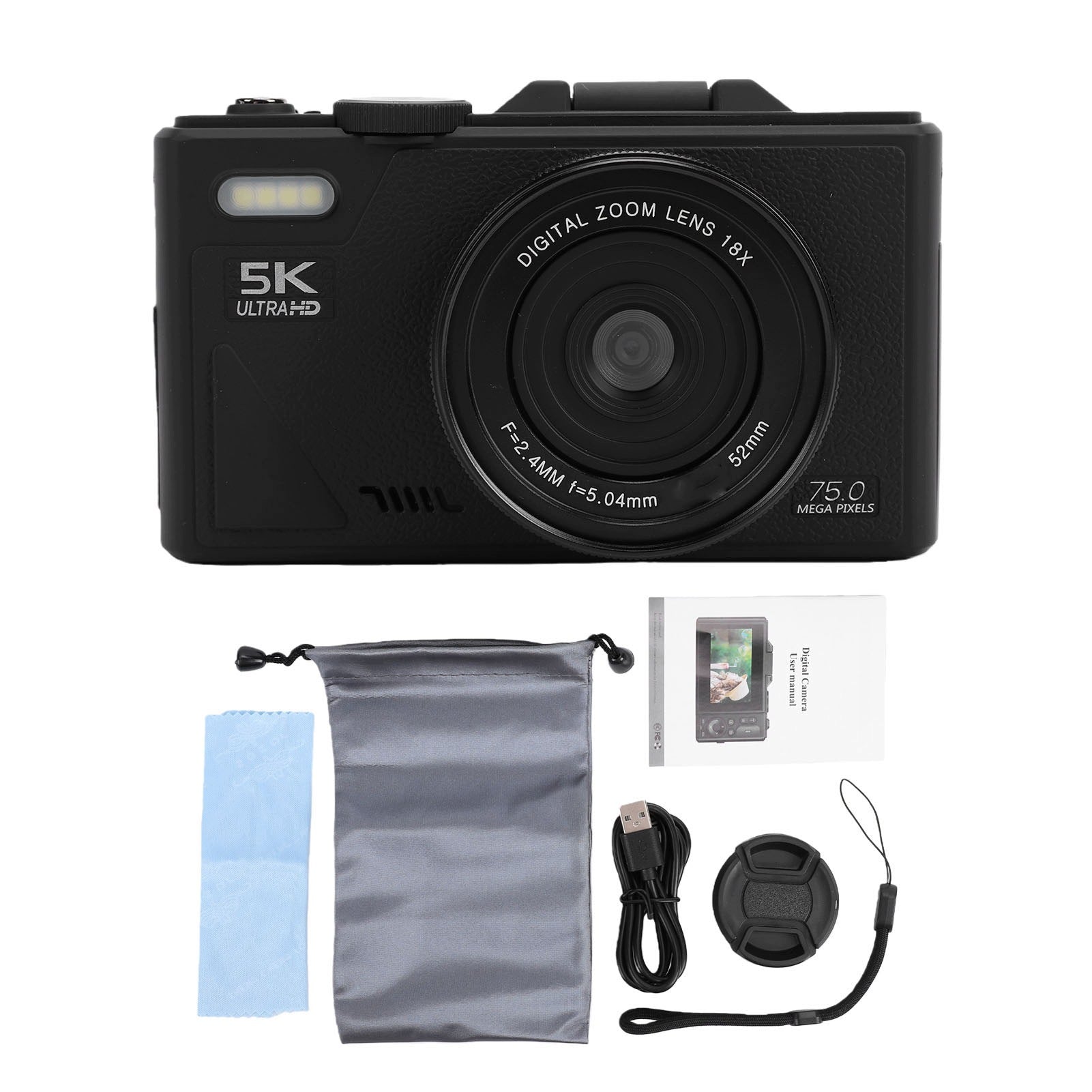 5K Digital Camera for Photography 75 MP WiFi Shoes Camera with 3 Inch CD Model 5563AZRK