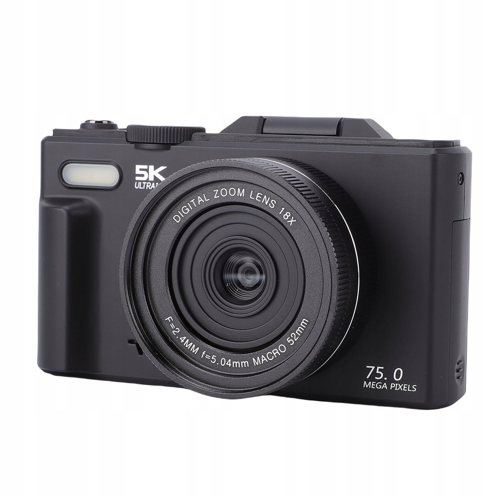 5K Digital Cameras for 75 MP HD Photography 18x Digital Zoom with 0W