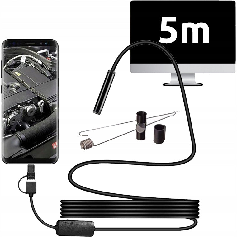 5M LED USB-C 3IN1 ENDOSCOPE INSPECTION CAMERA FOR ANDROID PHONE PC HD IP68 Brand Renew Force