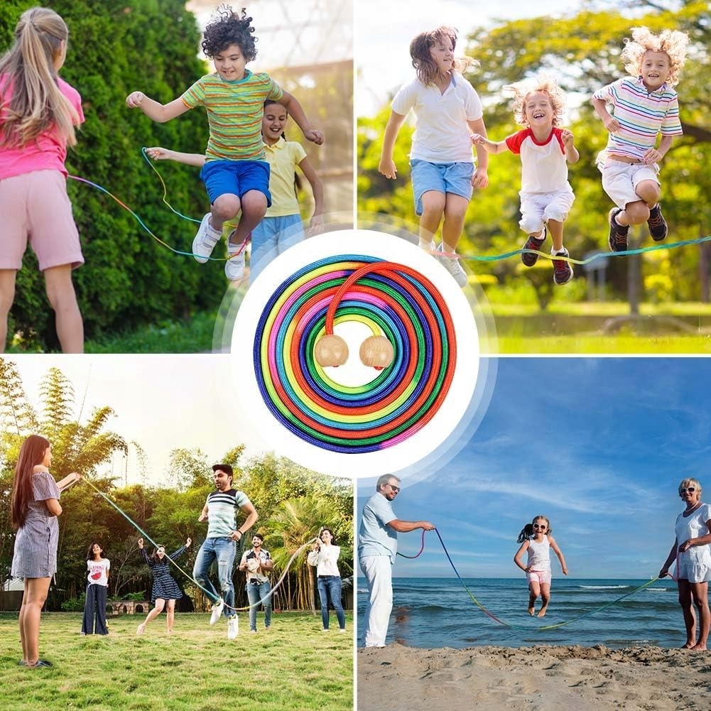 5M TRAINING JUMP ROPE FOR MANY PEOPLE COLORFUL JUMP ROPE FOR CHILDREN Color yellow