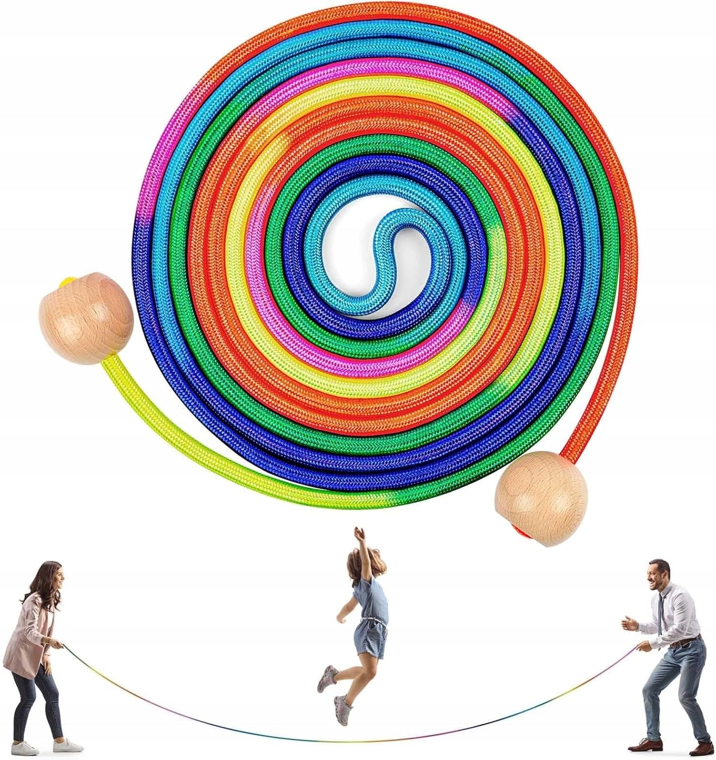 5M TRAINING JUMP ROPE FOR MANY PEOPLE COLORFUL JUMP ROPE FOR CHILDREN Packaging status original