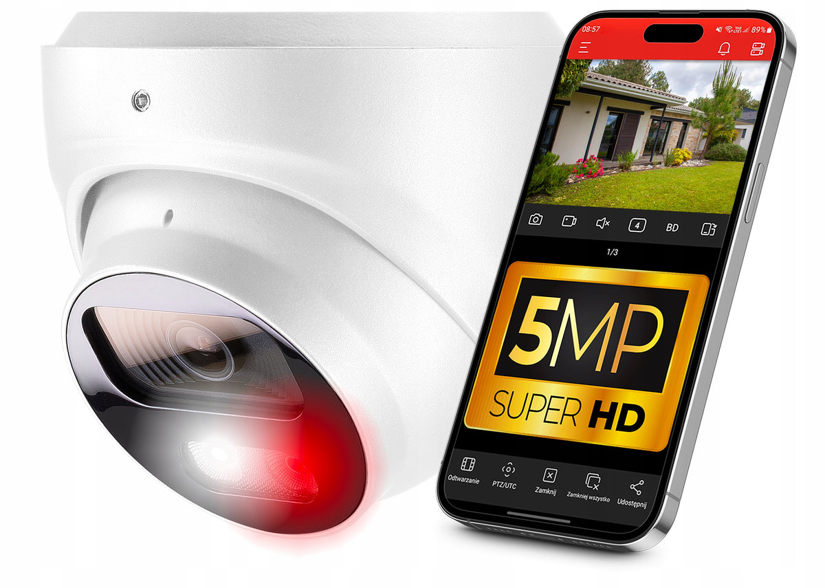5MPx PoE Monitoring IP Camera 2.8mm + AUDIO, IP67 Dome