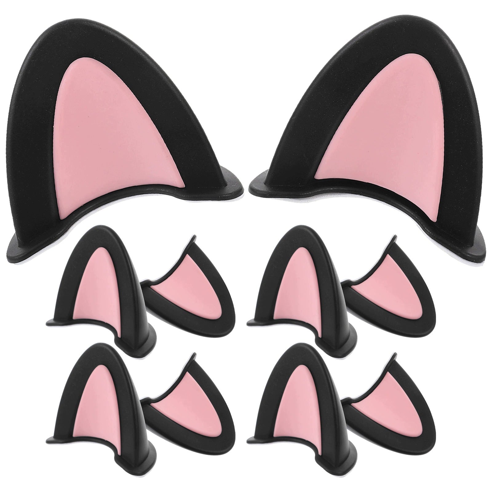 5Pairs Cute Motorcycle Helmet Decorations with Self-Adhesive Cat Ears