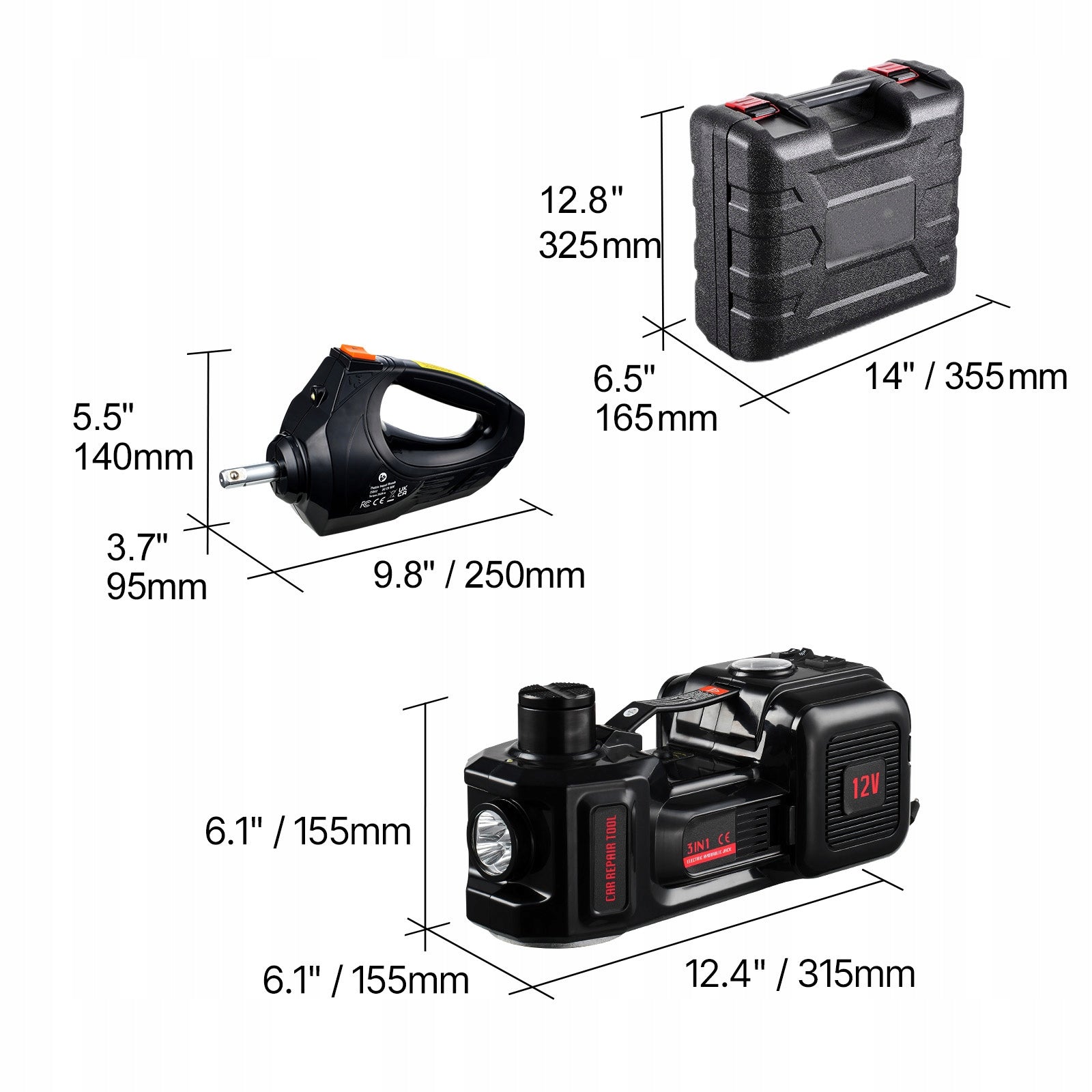 5T 180W 15,5–45CM Electric Car Lift With Impact Wrench Manufacturer code DDYYQJDTJH