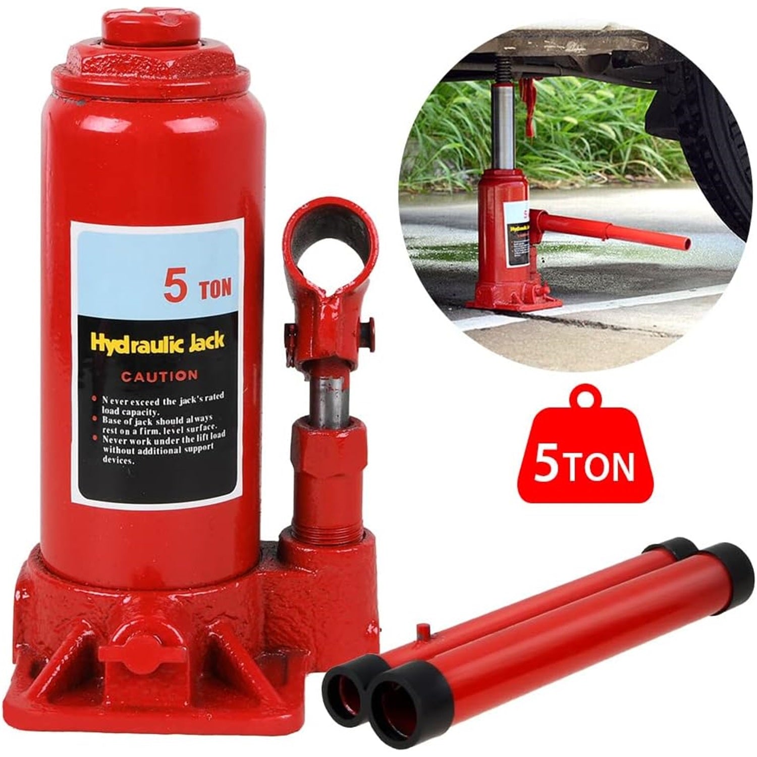 5T 5000KG 180-350MM HYDRAULIC BOTTLE BOLLARD CAR LIFT Brand Bedee