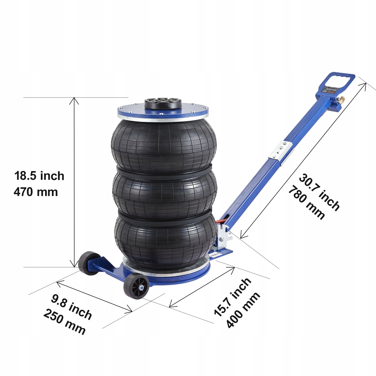 5T Pneumatic Lift With Triple Air Cushions Red Maximum lifting height 450 mm