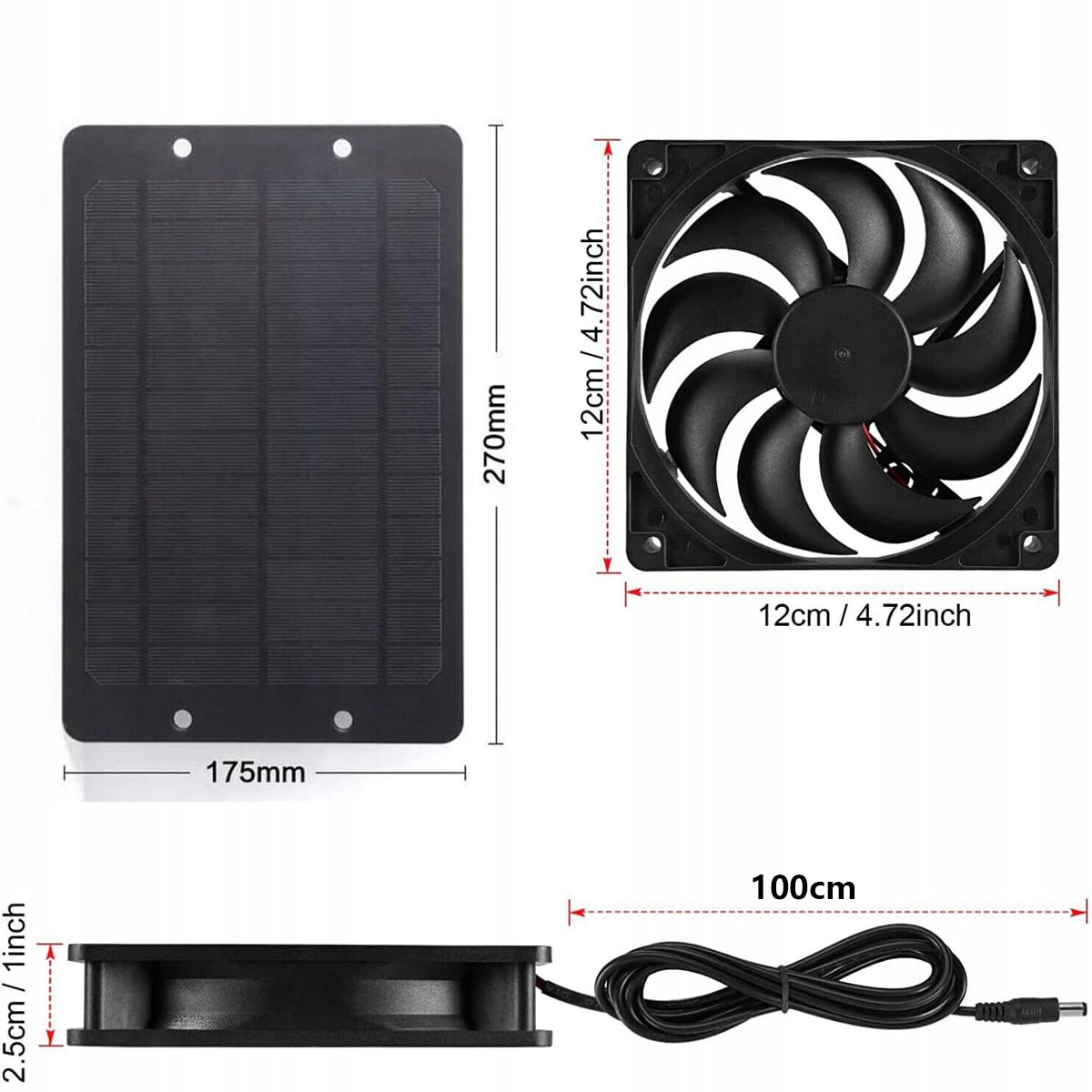 5W SOLAR PHOTOVOLTAIC PANEL + 2 ATTIC FAN HOME FOR PETS Brand no brand