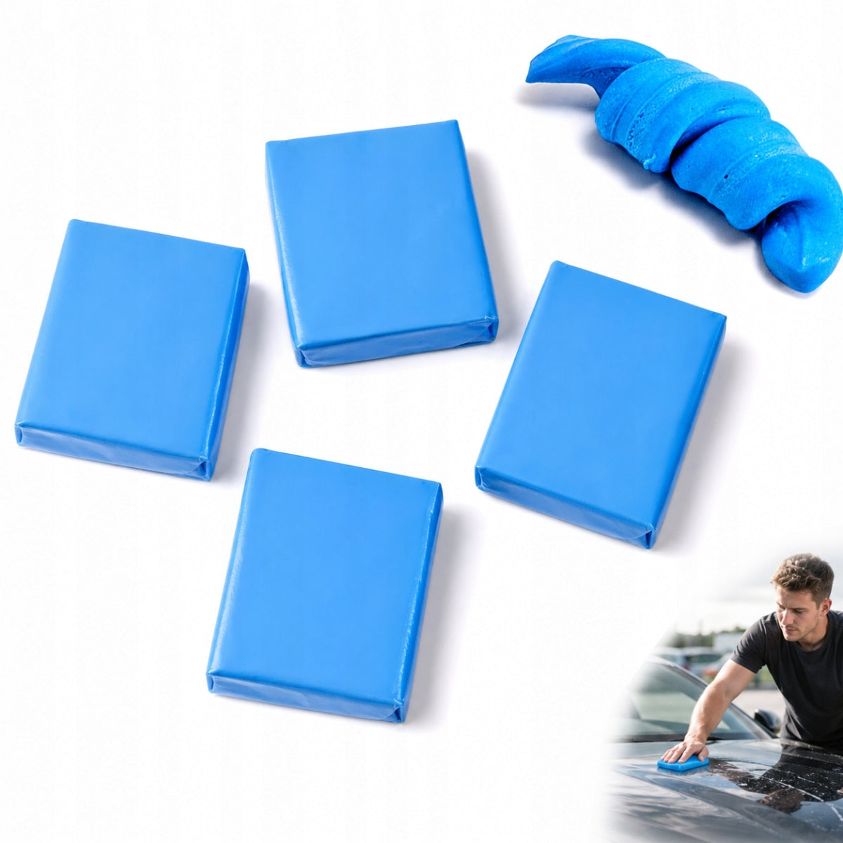 5X 100g CLAY ERASER FOR CLEANING WINDOW PAINT BODY SLUDGE PAINT
