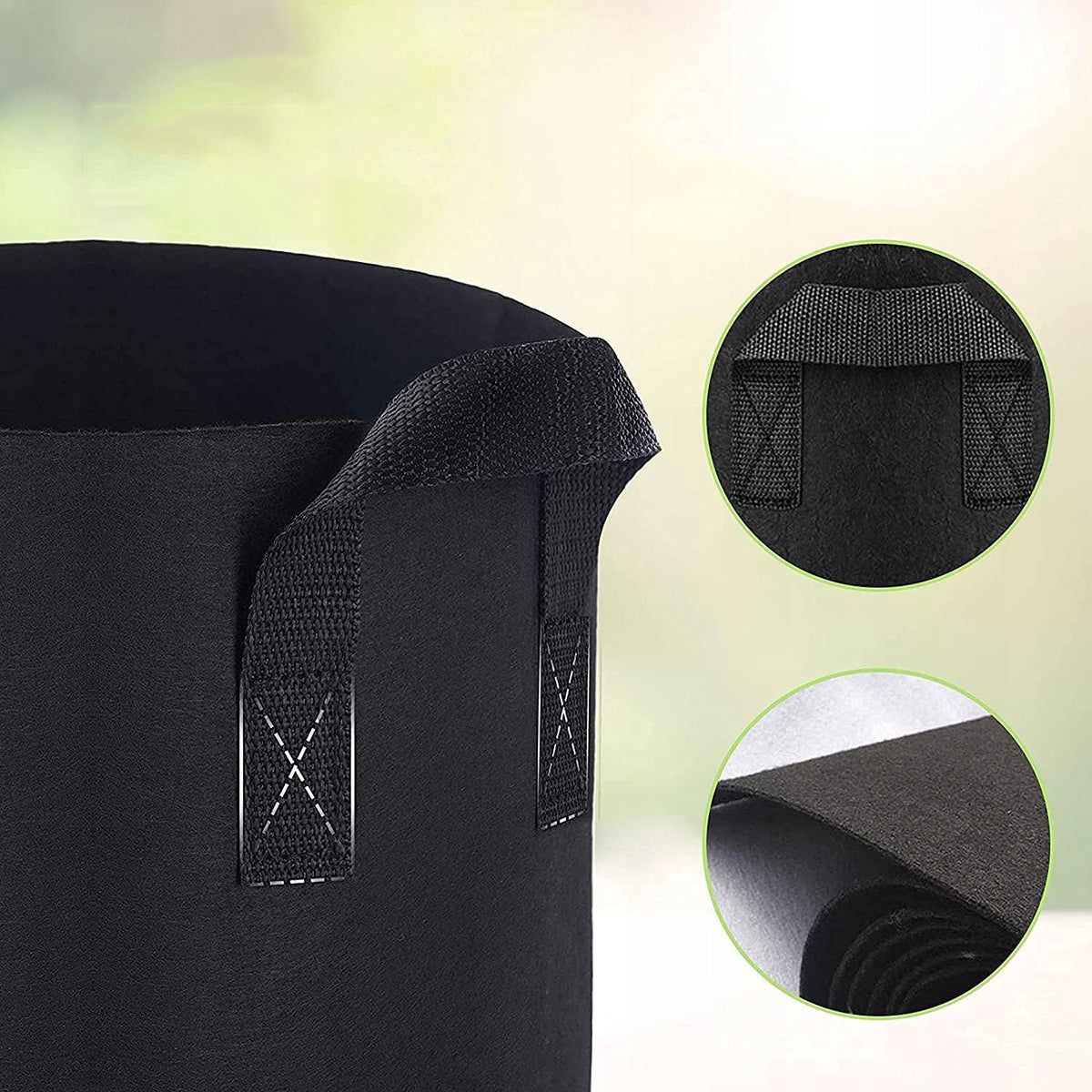 5X BAG PLANTING BAG 20L VEGETABLE TOMATOES PLANTER SEEDLINGS Color black