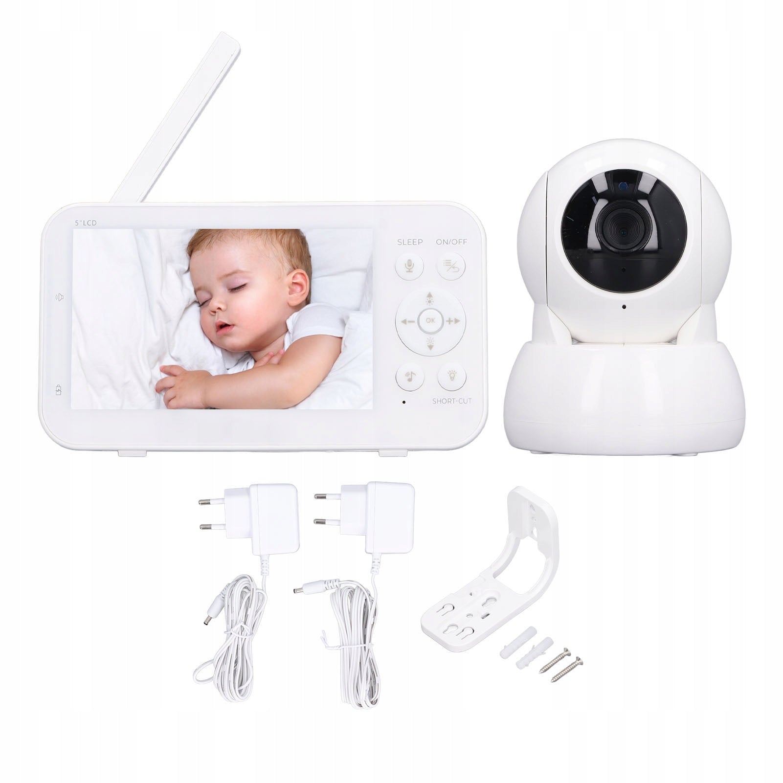 5in Wireless Baby Monitor Bidirectional Speaking Night Vision HD 65