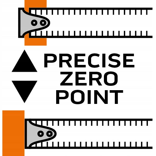5m x 25mm steel roll-up measure, auto lock, two stop buttons Certificates of conformity CE