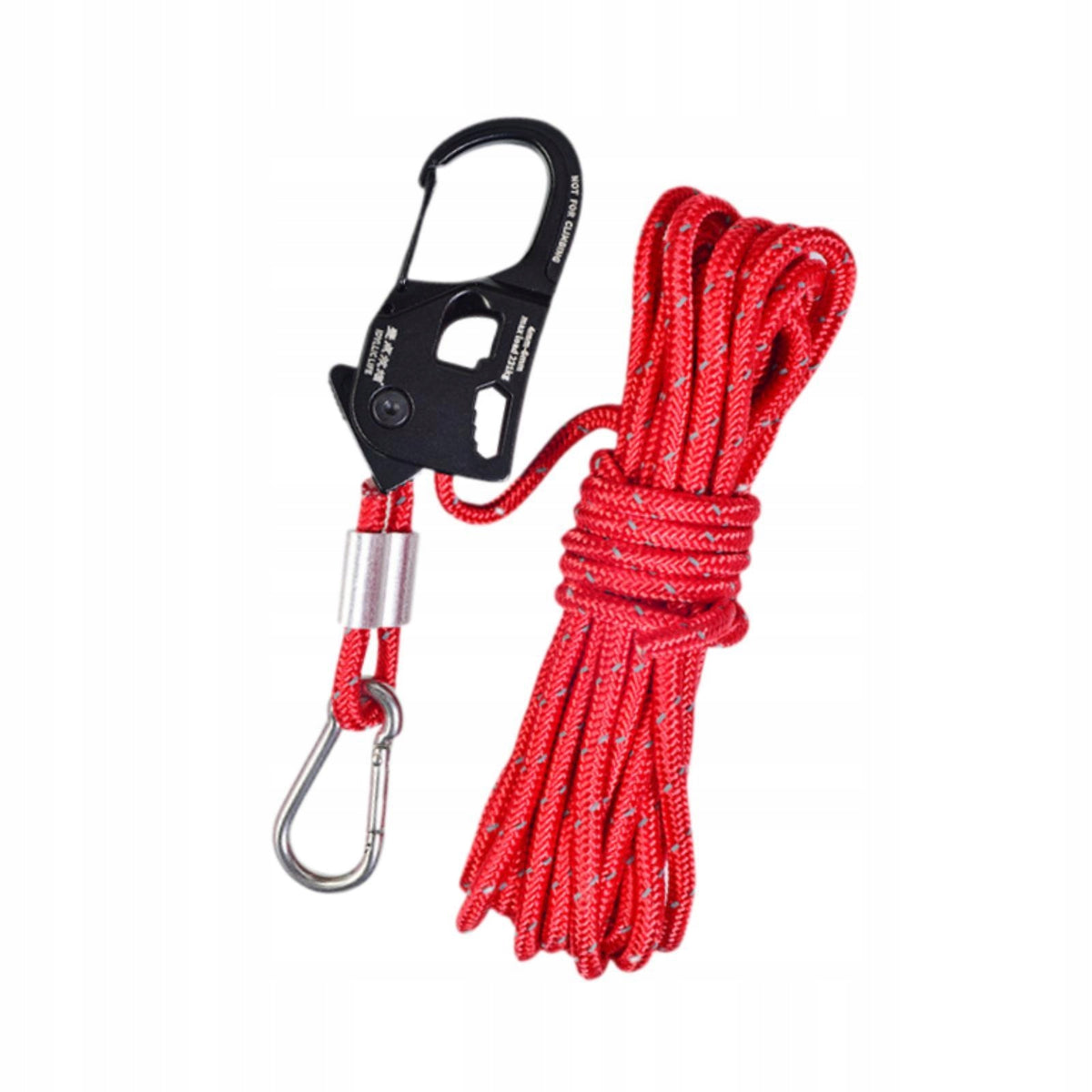 5mm Tent Guy Rope with Pulley Heavy Duty Multipurpose Tent Guide Rope Red