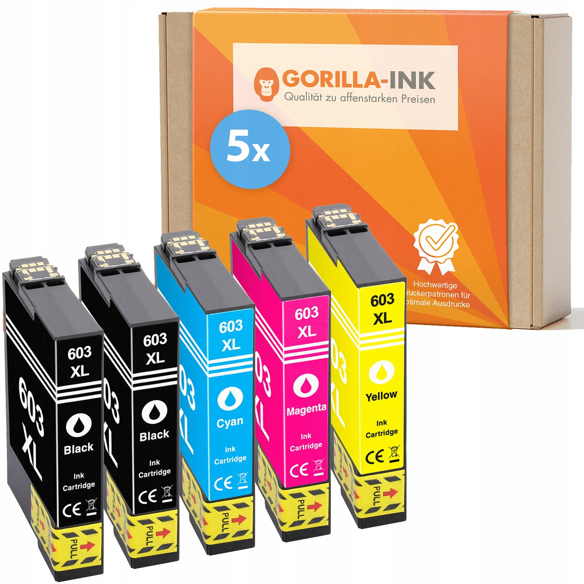 5x 603 XL ink cartridge for EPSON XP-2100 XP-2105 XP-2155 XP-3100 XP-3155 XP-4155