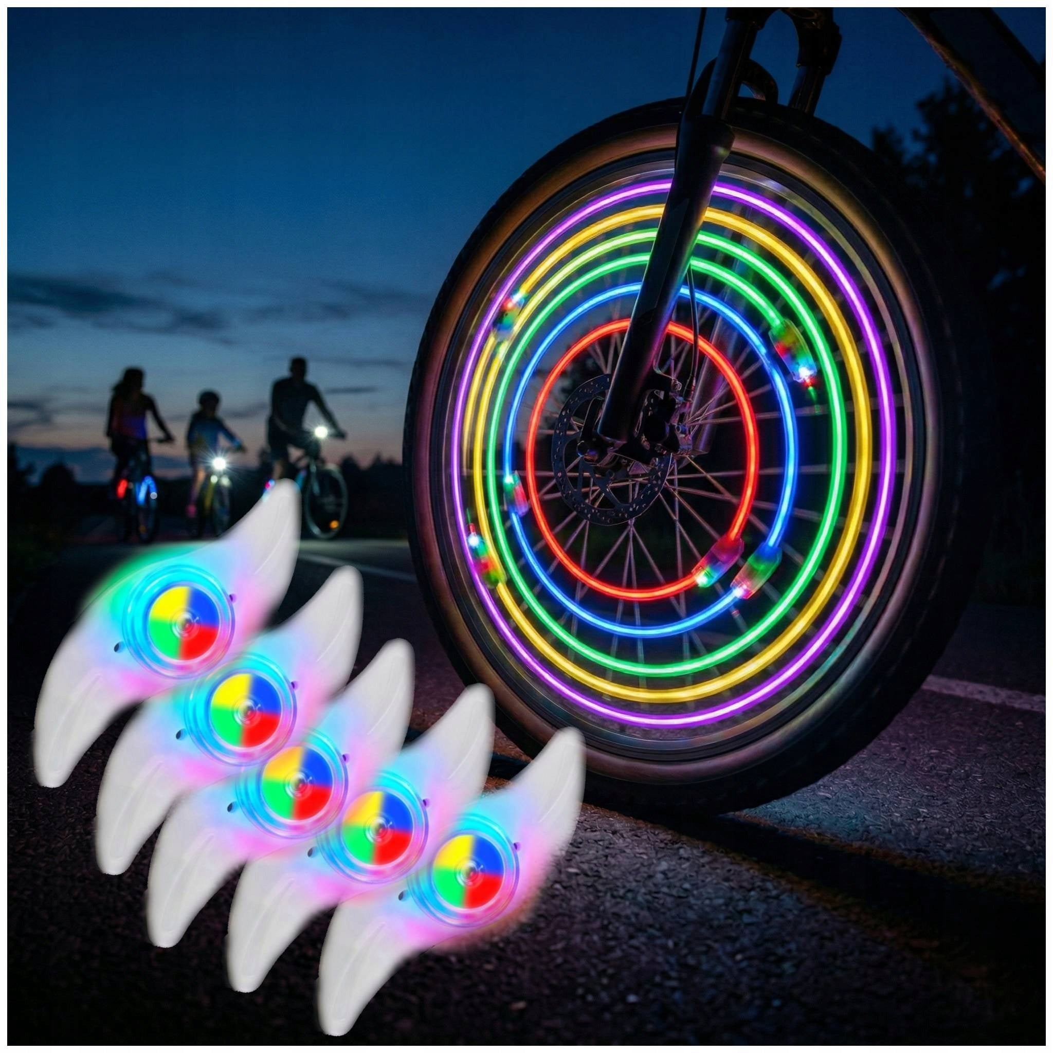 5x Bicycle Light for Spokes LED Reflector for Wheel Safety Set Manufacturer code Lampka Rowerowa na Szprychy LED Odblask 5X