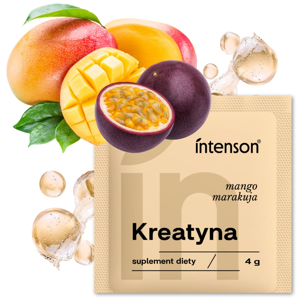 5x CREATINE powder MONOHYDRATE Intenson 4g MANGO-PASSION FRUIT without sugar Expiration date at least 3 months from the date of purchase