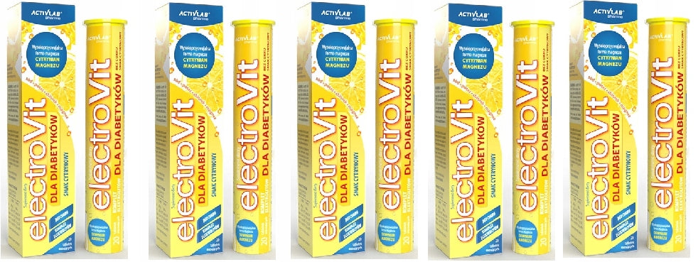 5x ELECTROVIT FOR DIABETICS ELECTROLYTES WITHOUT SUGAR 100 effervescent tablets