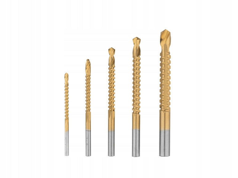 5x MILLING DRILL BITS 3-8MM HSS SPIRAL CUTTER SET TITANIUM COATING