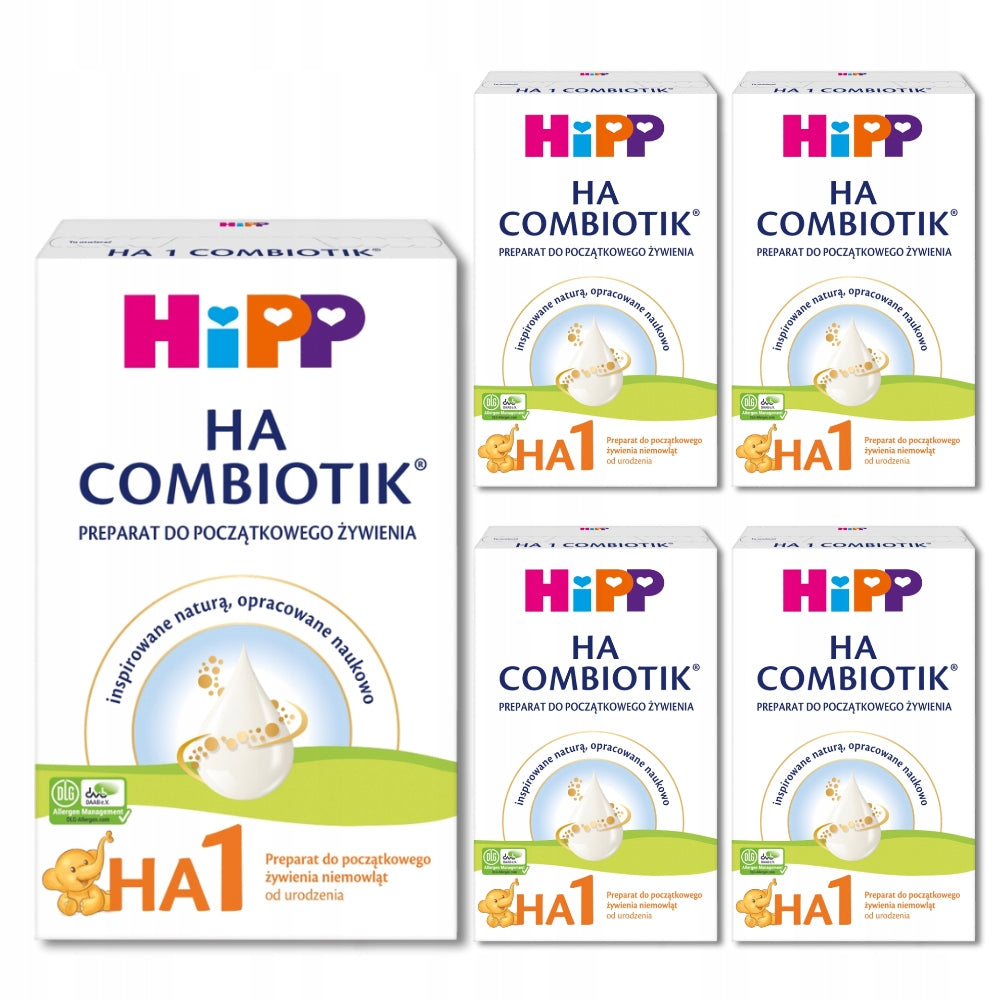5x Milk HiPP HA 1 Combiotik 350g HYPOALLERGENIC Milk from birth