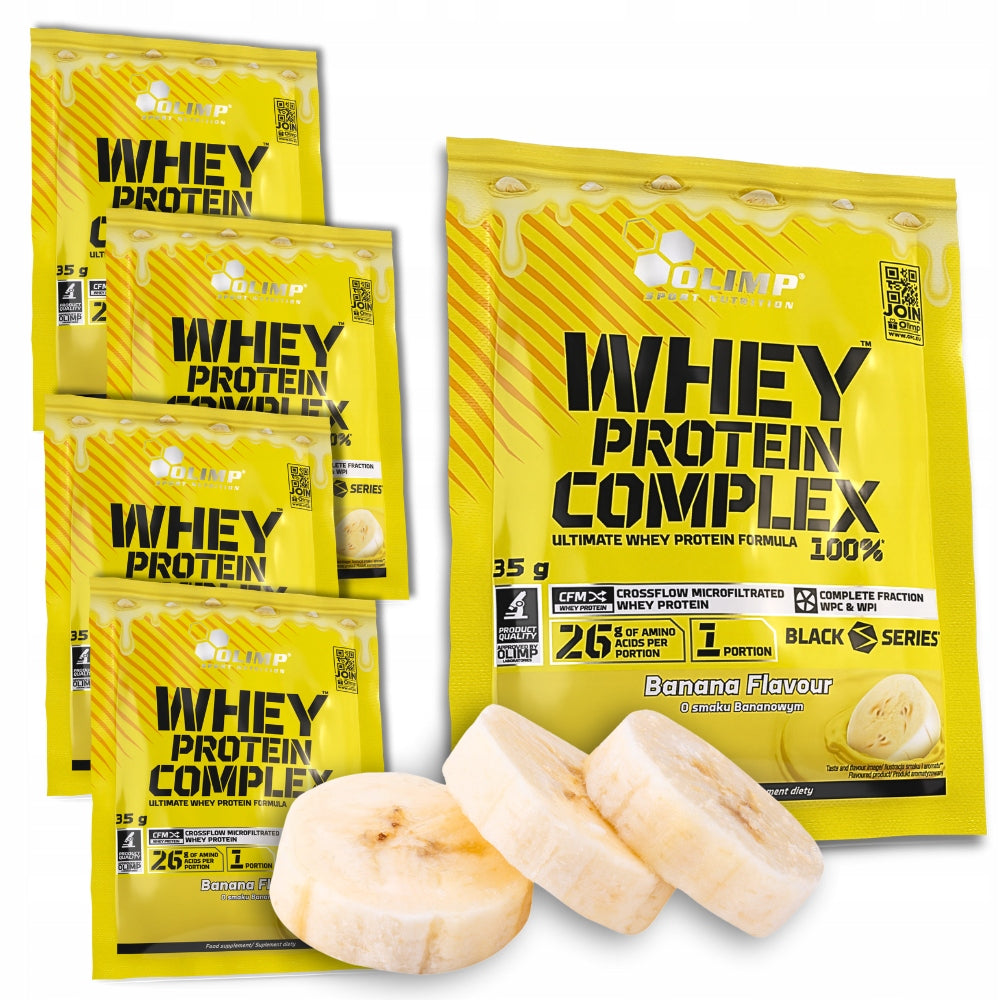 5x PROTEIN SUPPLEMENT Olimp Whey Protein Complex 100% one serving 35g BANANA