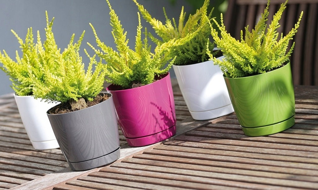 5x Round flower pot Coubi DUOP135 + stand Brand DIKEL